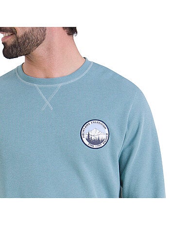 Pyjama long col rond homme Waffle Athena