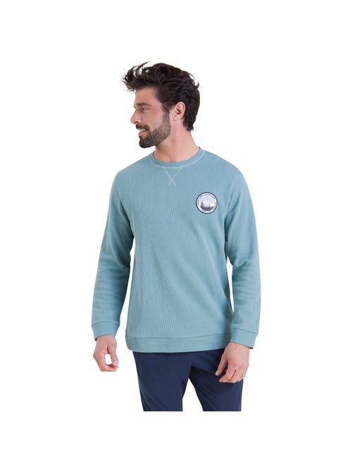 Pyjama long col rond homme Waffle Athena - Kiabi