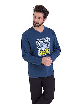 Pyjama long col V homme Ecopack Athena
