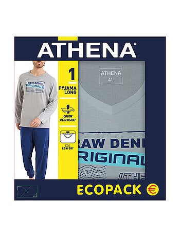 Pyjama long col V homme Ecopack Sérigraphie Athena