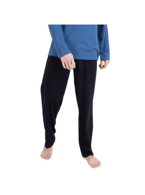 Pyjama long col V homme Ecopack Sérigraphie Athena - Kiabi
