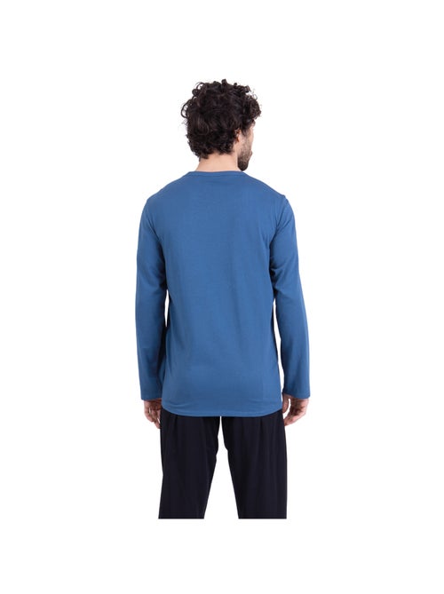 Pyjama long col V homme Ecopack Sérigraphie Athena - Kiabi