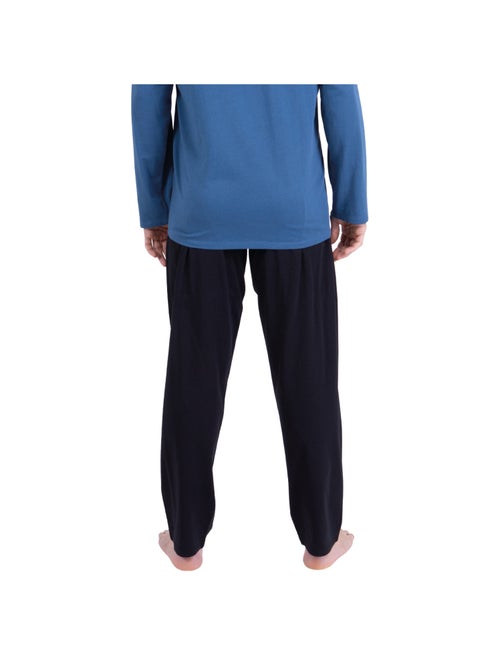 Pyjama long col V homme Ecopack Sérigraphie Athena - Kiabi