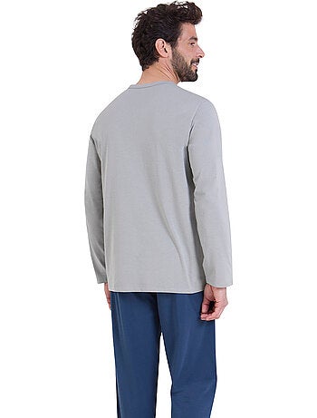 Pyjama long col V homme Ecopack Sérigraphie Athena