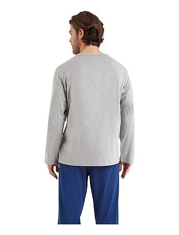 Pyjama long col V homme Ecopack Sérigraphie Athena