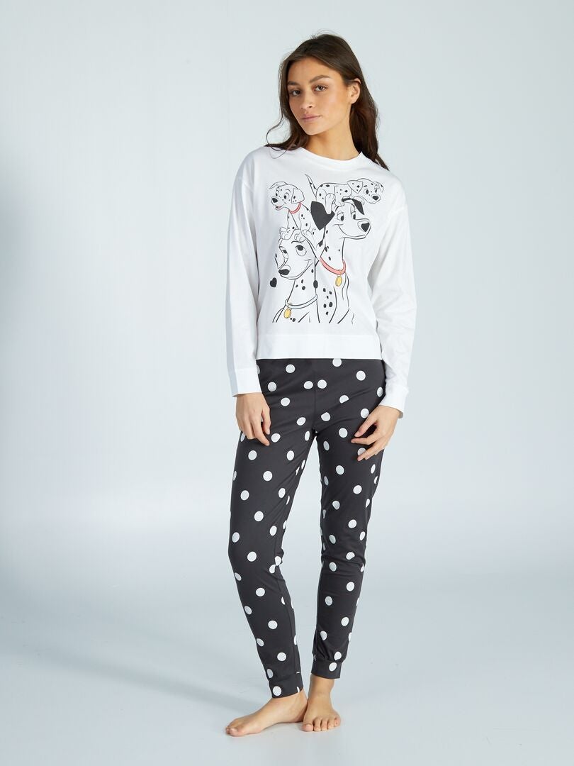 Pyjama long 'Dalmatien' - 2 pièces - Blanc dalmatien - Kiabi - 20.00€