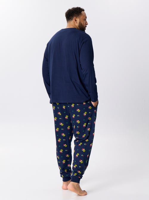 Pyjama long de Noël - imprimé 'Grinch' - 2 pièces - Kiabi