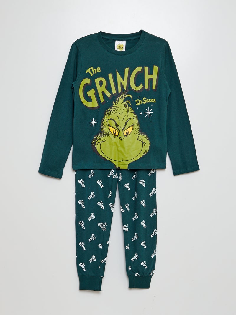 Pyjama long de Noël 'Grinch' - 2 pièces Vert - Kiabi