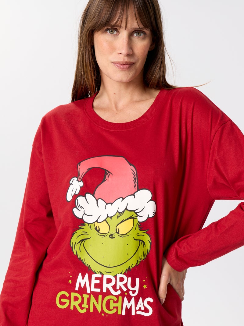 Pyjama long de Noël 'Le Grinch' - 2 pièces Rouge - Kiabi