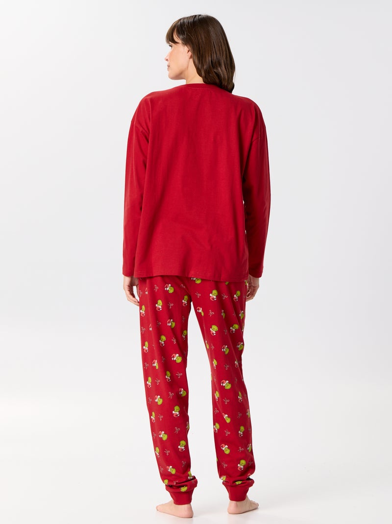 Pyjama long de Noël 'Le Grinch' - 2 pièces Rouge - Kiabi