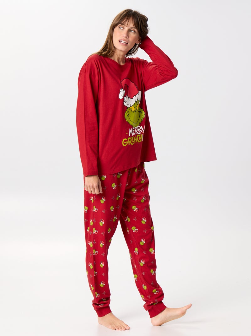Pyjama long de Noël 'Le Grinch' - 2 pièces Rouge - Kiabi