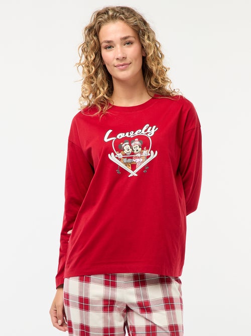 Pyjama long de Noël 'Mickey' - 2 pièces - Kiabi