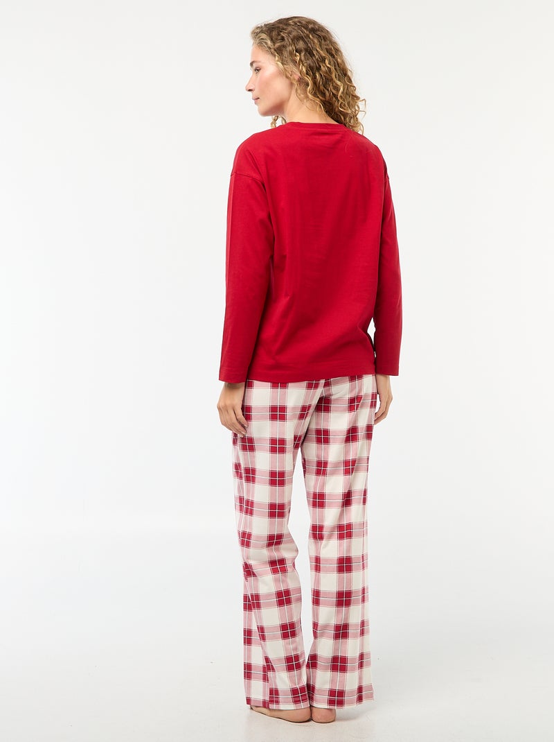 Pyjama long de Noël 'Mickey' - 2 pièces Rouge - Kiabi
