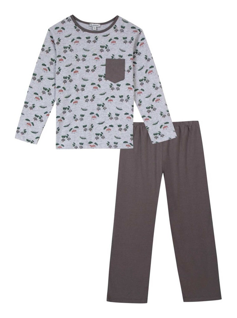 Pyjama Long Deux Pièces Oeko-tex 'miniman' Gris foncé - Kiabi