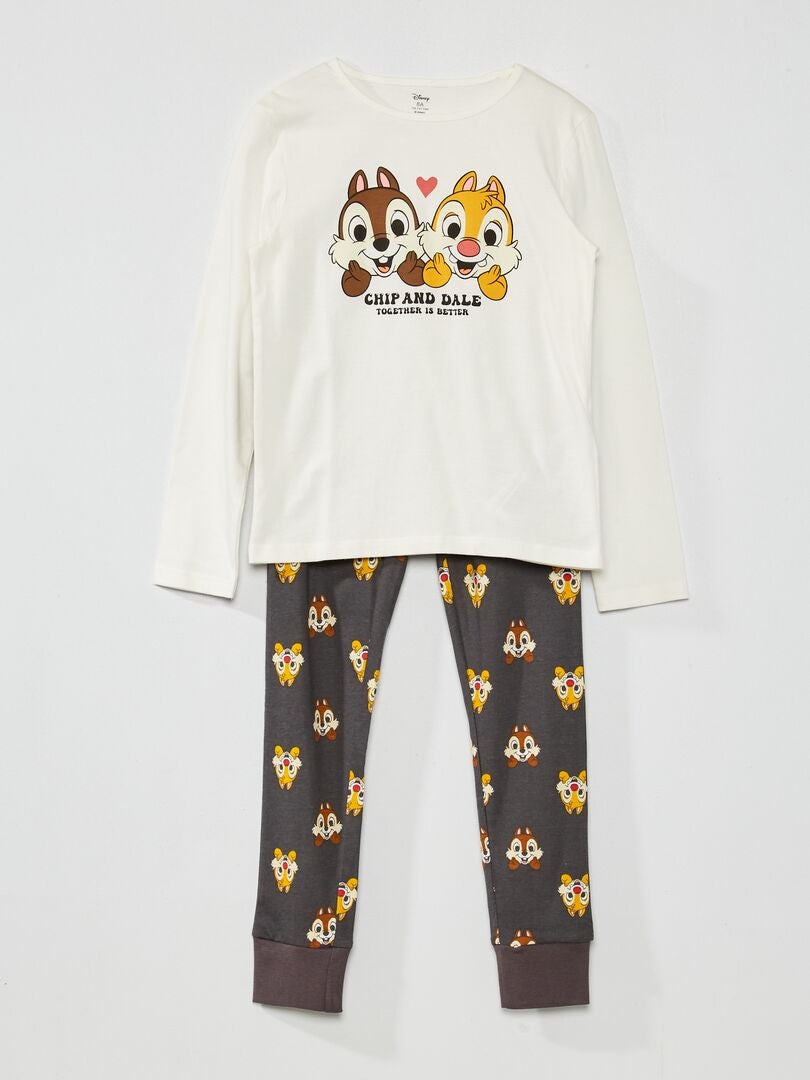 Pyjama long 'Disney' en jersey - 2 pièces Gris foncé - Kiabi