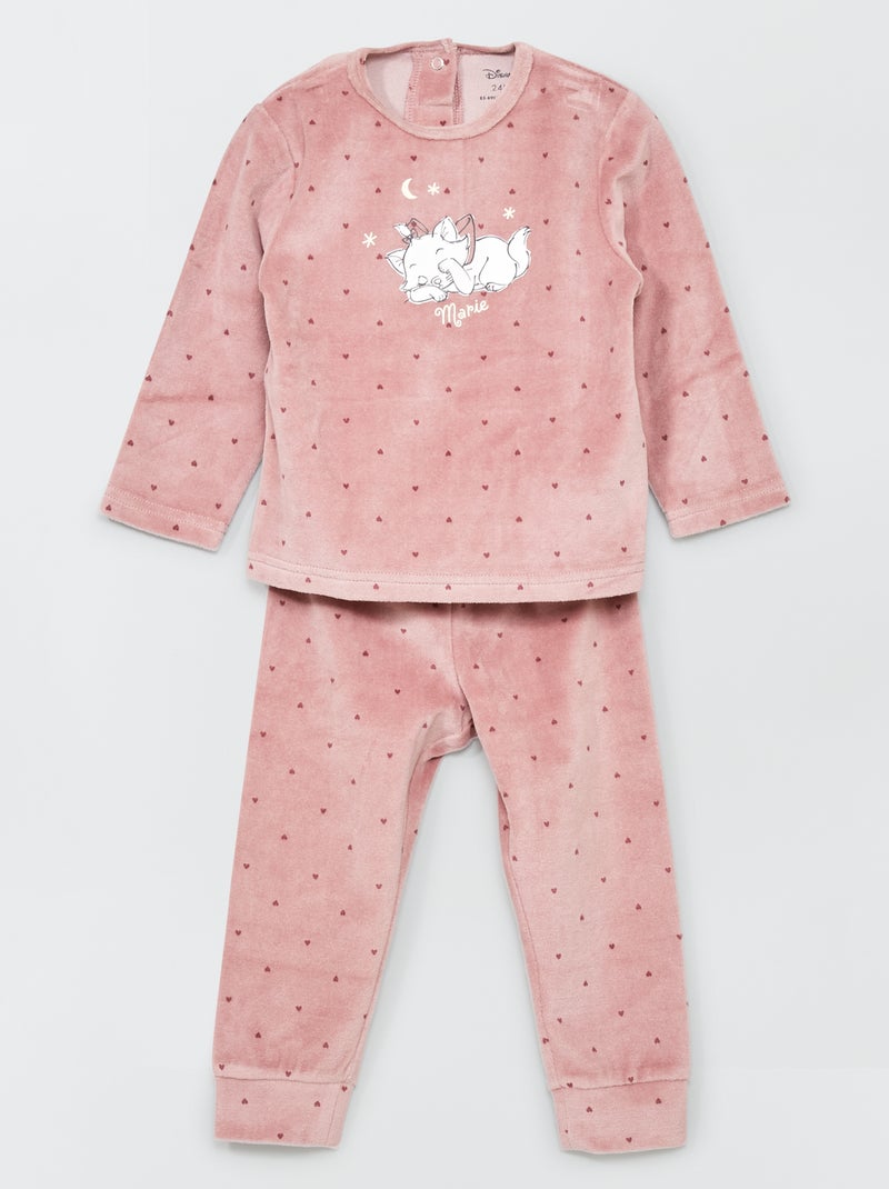 Pyjama long 'Disney' en velours - 2 pièces Rose - Kiabi