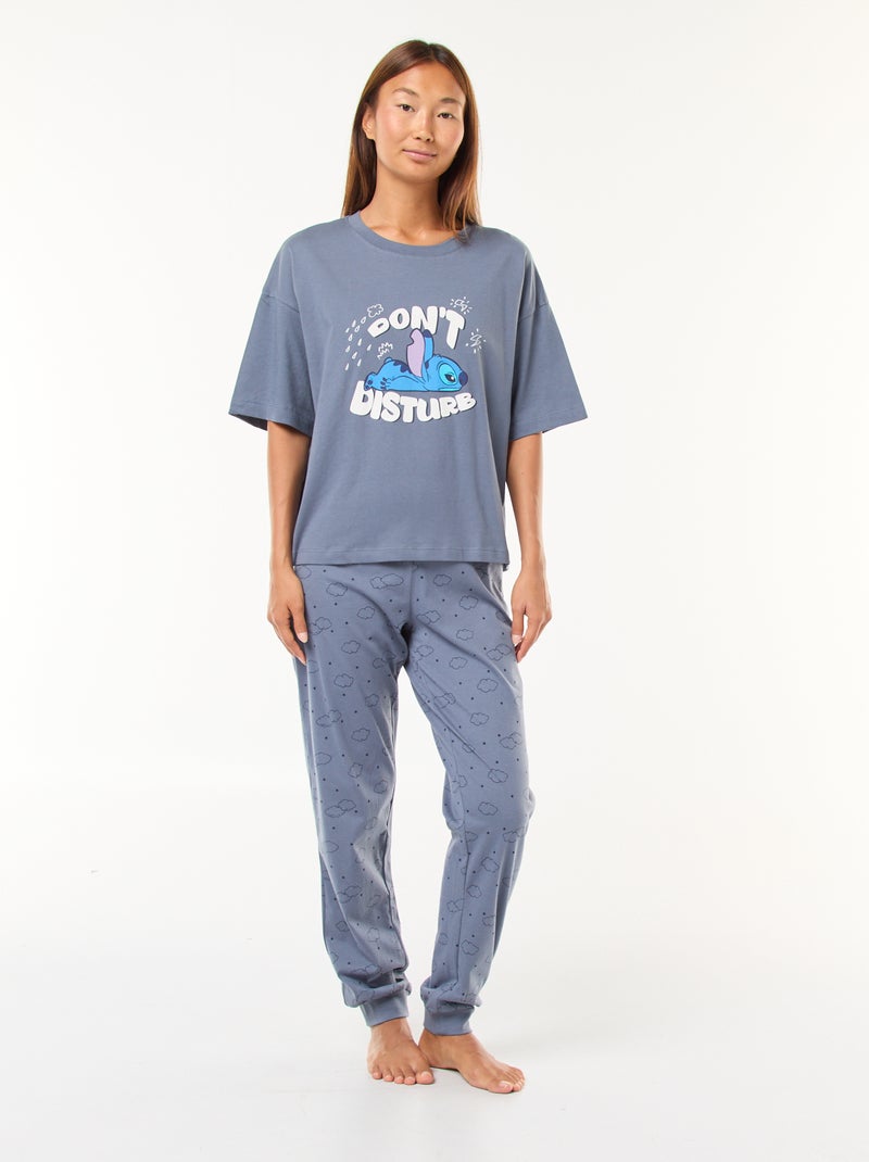 Pyjama long 'Disney' 'Stitch' t-shirt + pantalon - 2 pièces Bleu - Kiabi