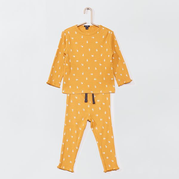 Pyjama Long Eco Concu Fleuri Bebe Fille Jaune Kiabi 10 00