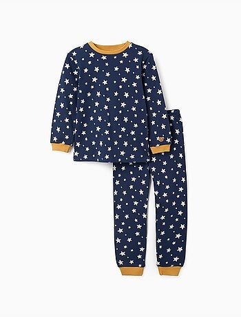 Pyjama long en coton à motif d'étoiles