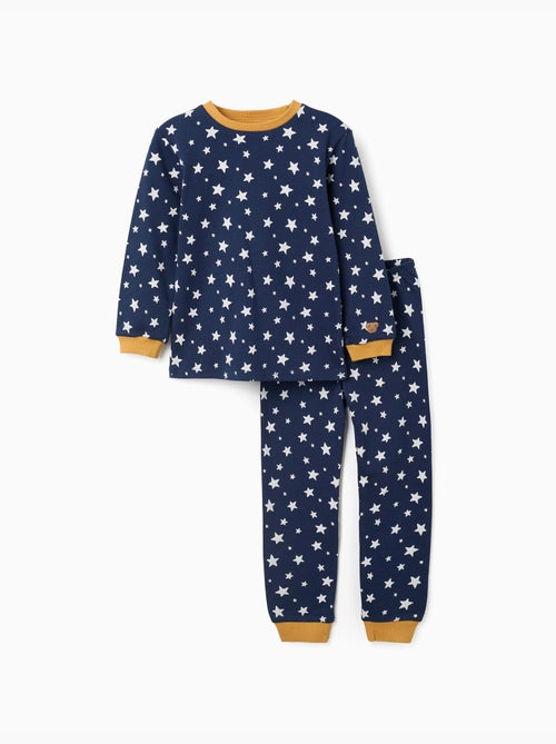 Pyjama long en coton à motif d'étoiles - Kiabi