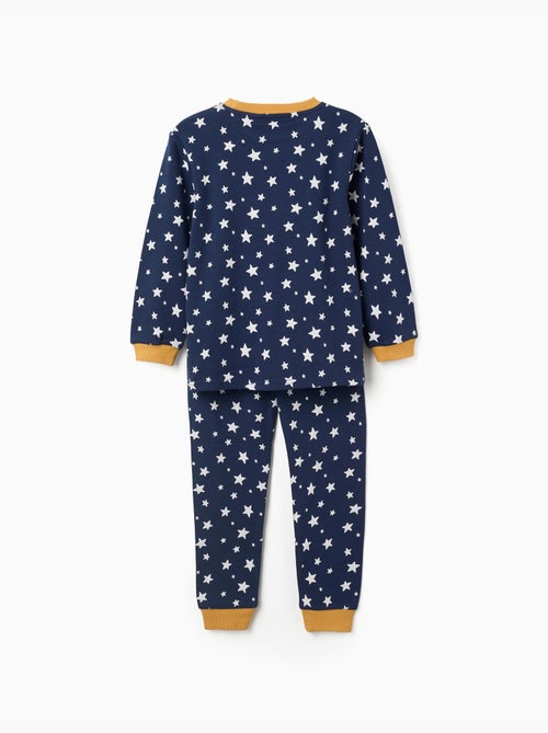 Pyjama long en coton à motif d'étoiles - Kiabi