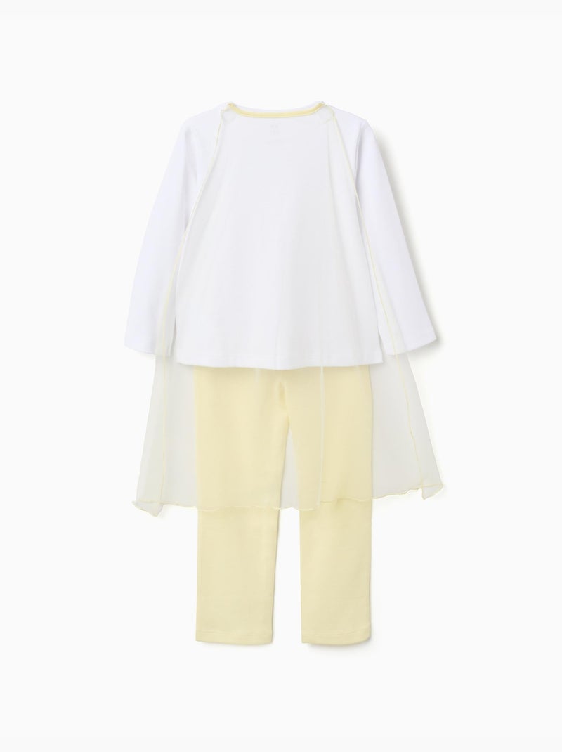 Pyjama long en coton avec cape amovible Blanc - Kiabi