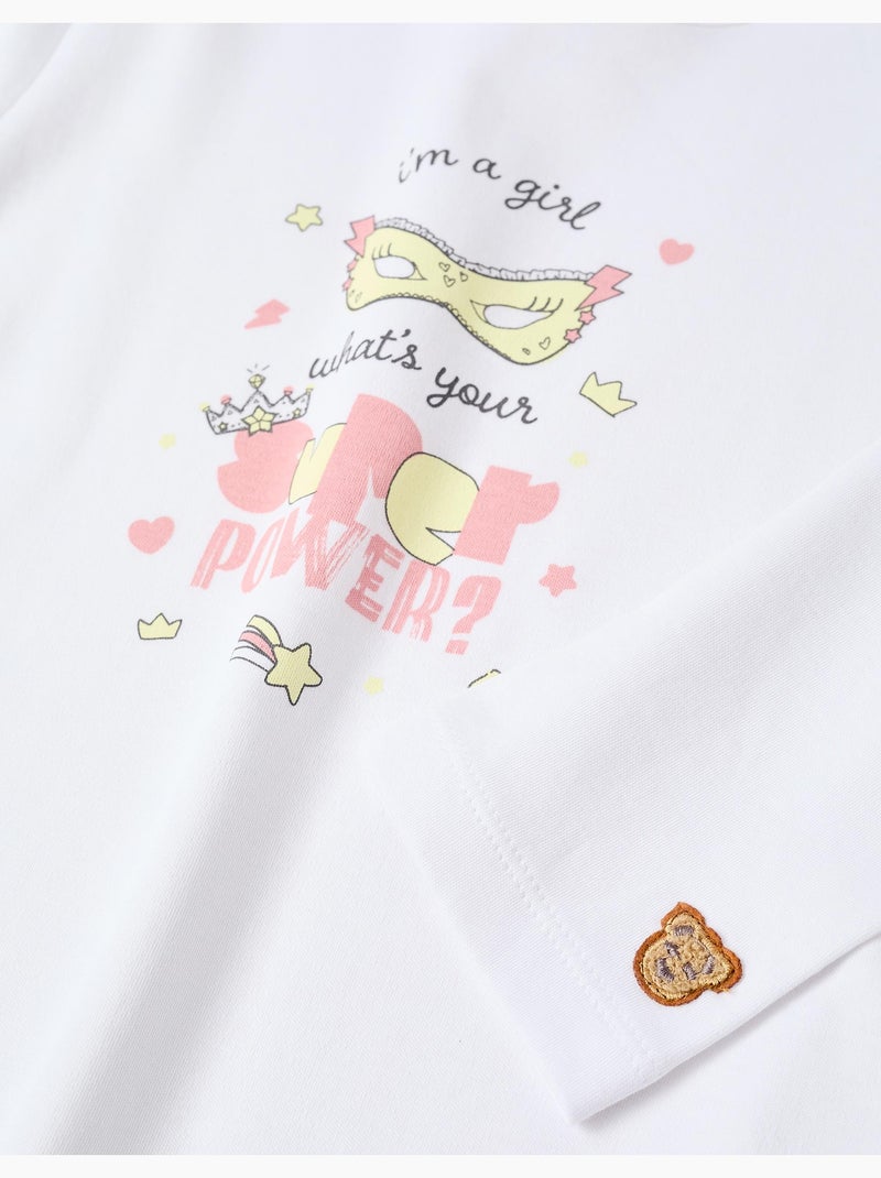 Pyjama long en coton avec cape amovible Blanc - Kiabi