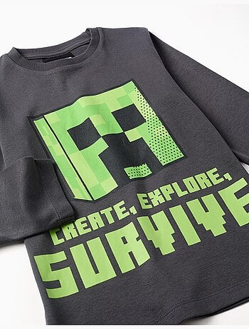 Pyjama long en coton avec imprimé Minecraft