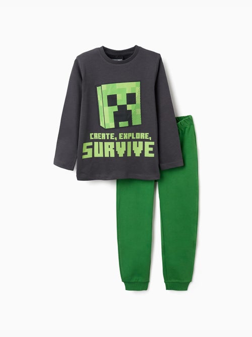 Pyjama long en coton avec imprimé Minecraft - Kiabi