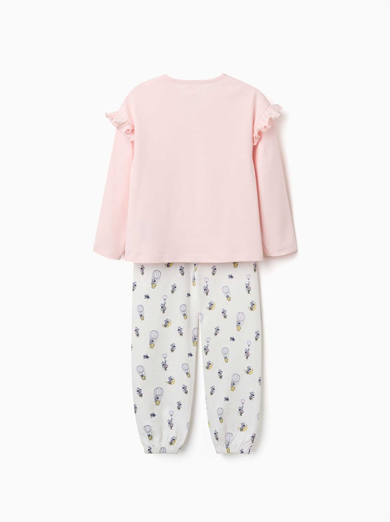 Pyjama long en coton avec imprimés Minnie Rose clair - Kiabi