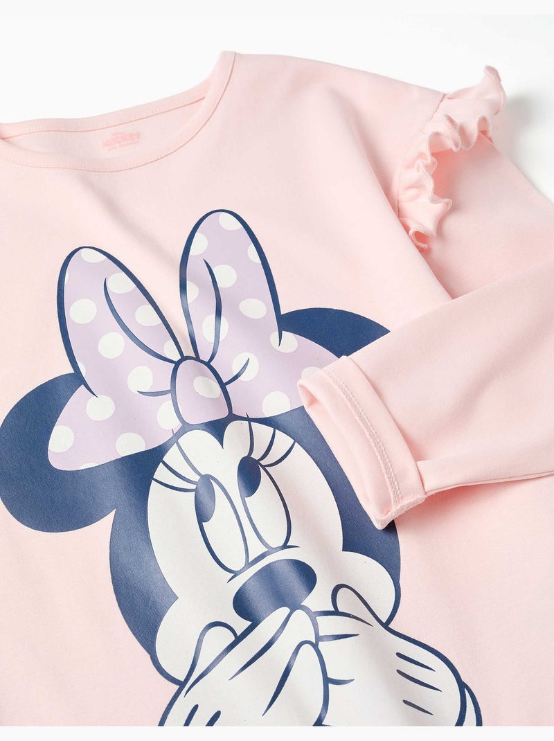 Pyjama long en coton avec imprimés Minnie Rose clair - Kiabi