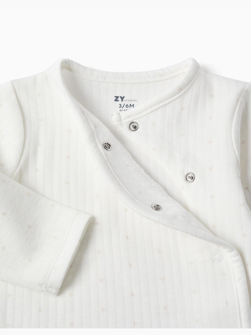 Pyjama long en coton matelassé Blanc - Kiabi