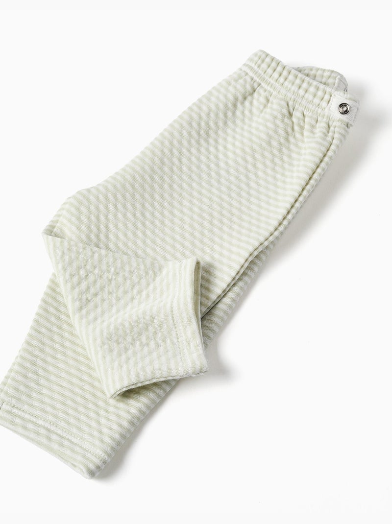 Pyjama long en coton matelassé Vert clair - Kiabi