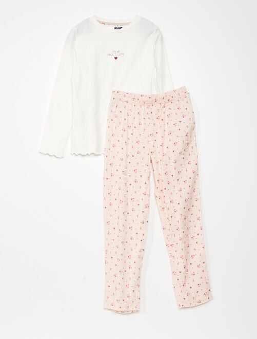 Pyjama long en jersey - 2 pièces - Kiabi