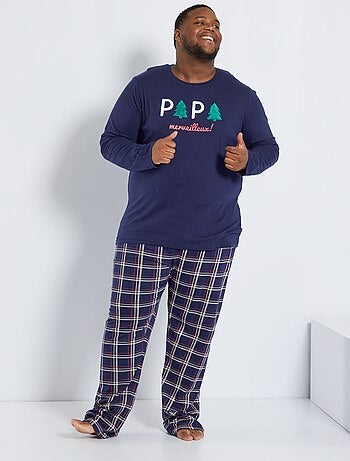 Pyjama manches longues pantalon imprimé Papa La Redoute Homme Vêtements Sous-vêtements vêtements de nuit Pyjamas 