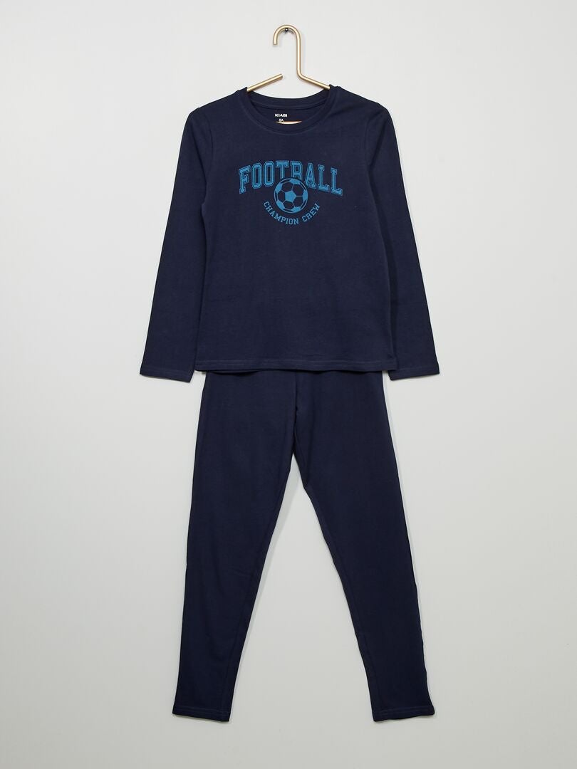 Pyjama long en jersey - 2 pièces Bleu - Kiabi