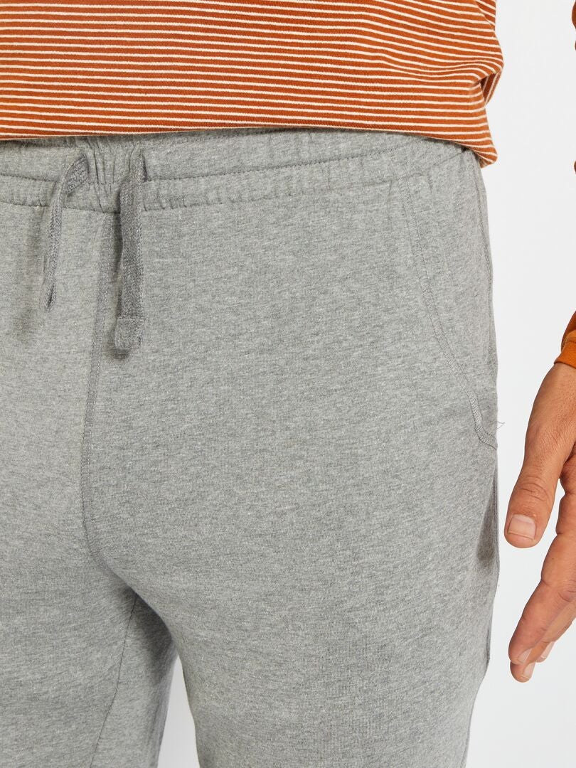 Pyjama long en jersey - 2 pièces Gris/Orangé foncé - Kiabi