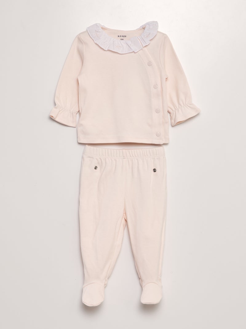 Pyjama long en jersey - 2 pièces Rose clair - Kiabi