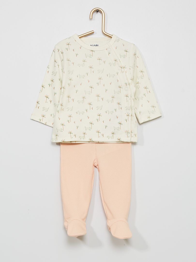 Pyjama long en jersey - 2 pièces Rose - Kiabi