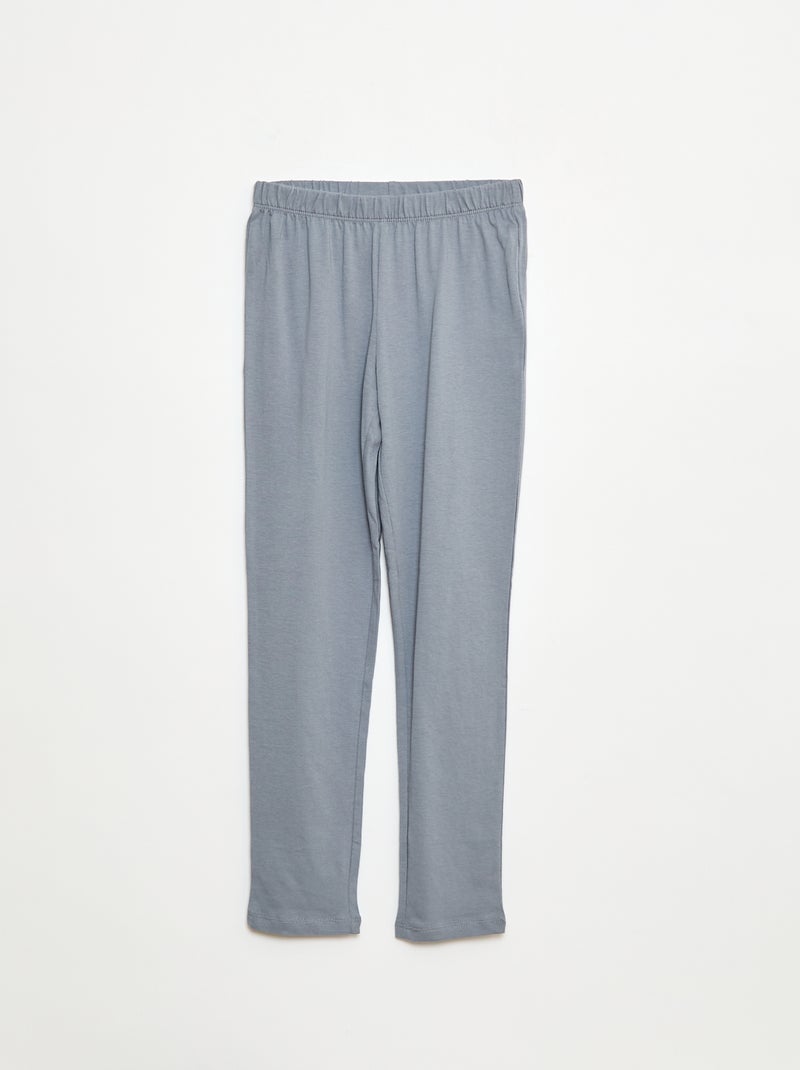 Pyjama long en jersey avec imprimé - 2 pièces Bleu - Kiabi