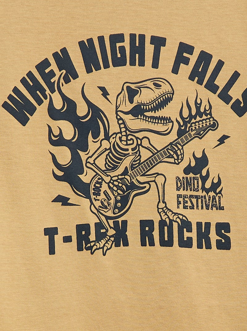 Pyjama long en jersey avec imprimé - 2 pièces Marron - Kiabi