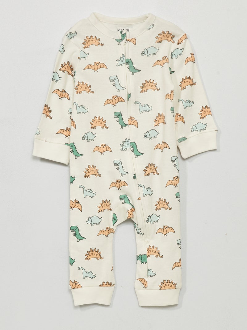 Pyjama long en jersey avec imprimé Blanc - Kiabi