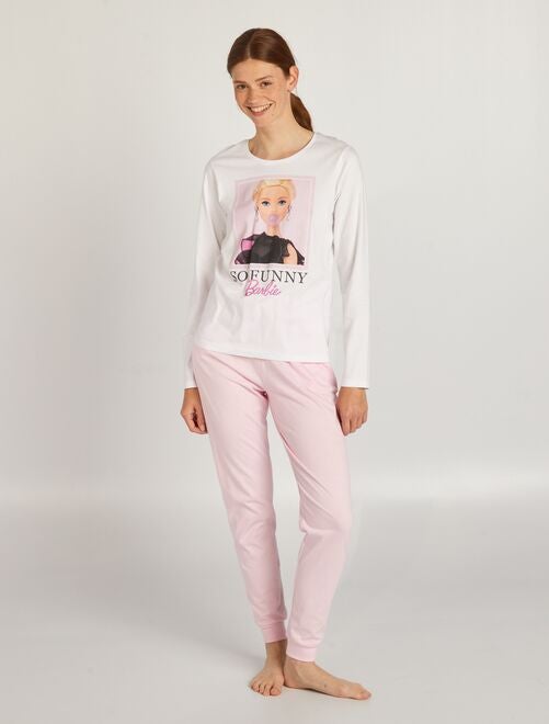 Pyjama long en jersey 'Barbie' - 2 pièces - Kiabi