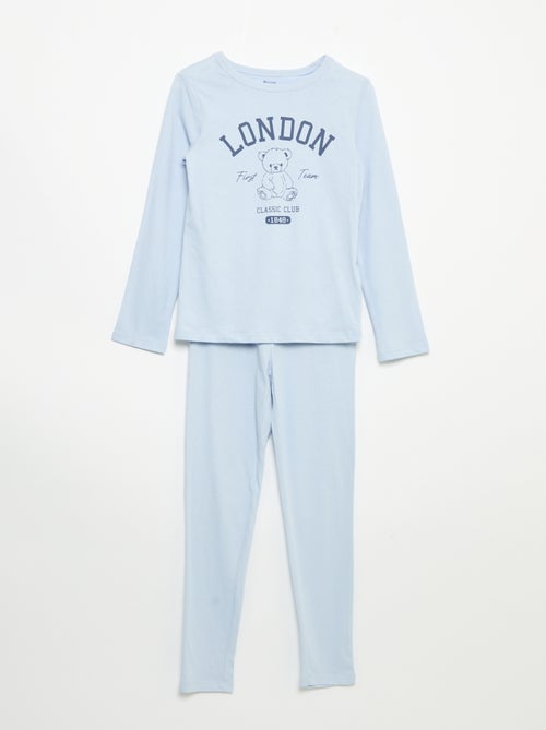 Pyjama long en jersey de coton - 2 pièces - Kiabi