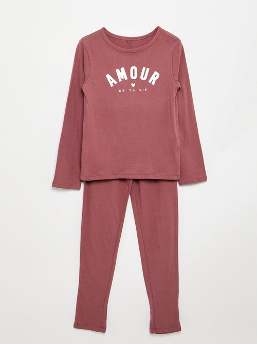 Pyjama long en jersey de coton - 2 pièces - Kiabi