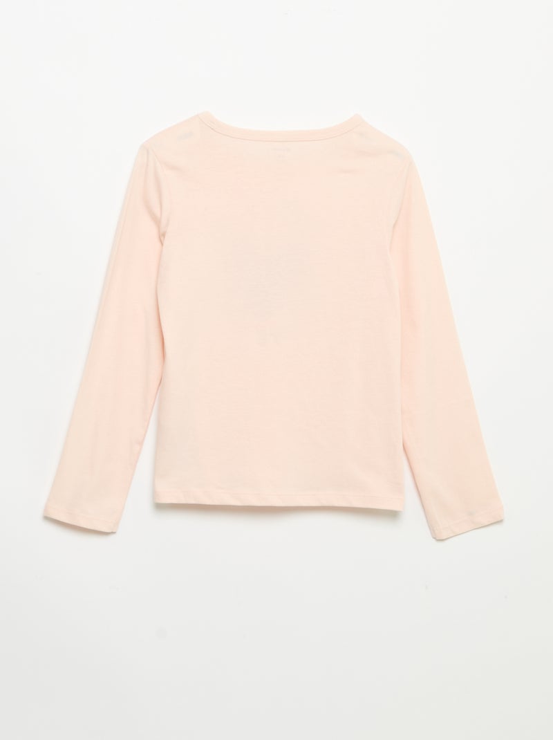 Pyjama long en jersey de coton - 2 pièces Rose - Kiabi