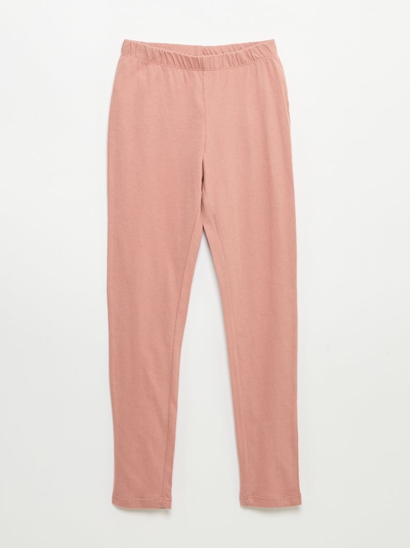 Pyjama long en jersey de coton - 2 pièces Rose - Kiabi