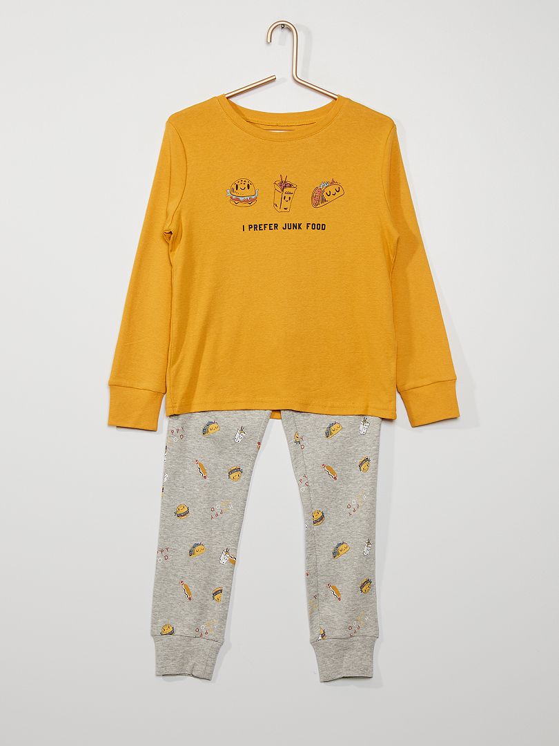 Pyjama long en jersey jaune - Kiabi