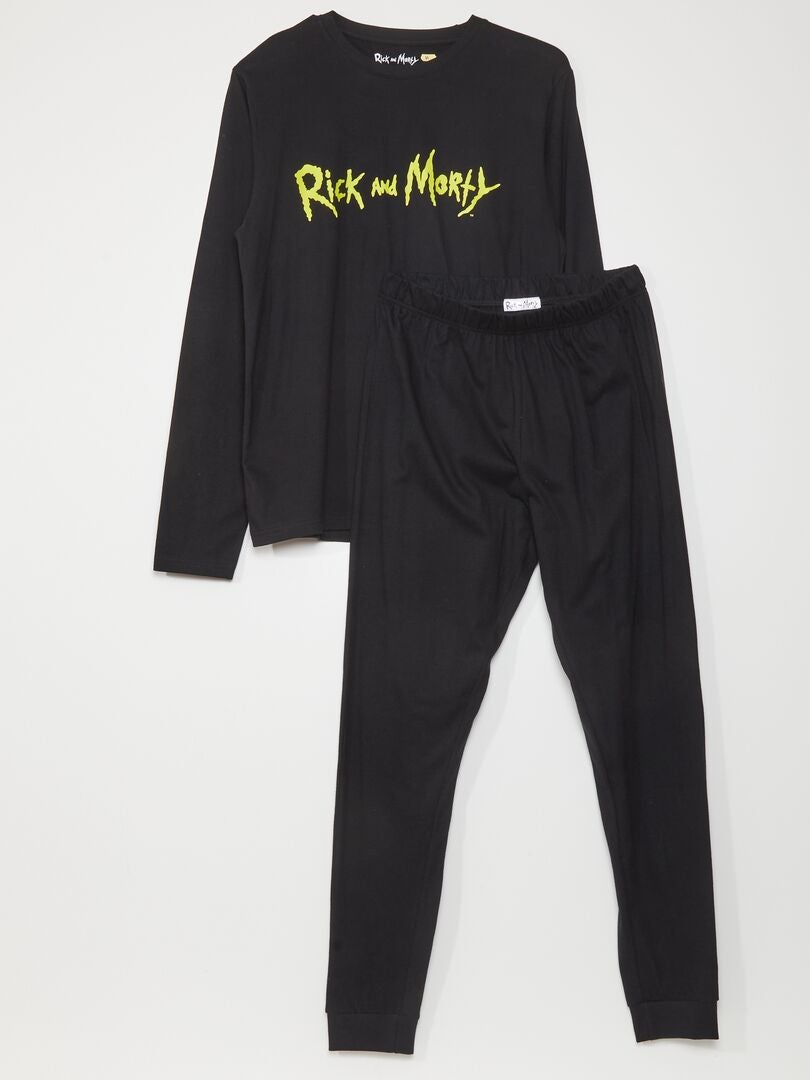 Pyjama long en jersey 'Rick and Morty' - 2 pièces noir - Kiabi