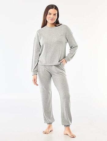 Pyjama long en maille chaude - 2 pièces